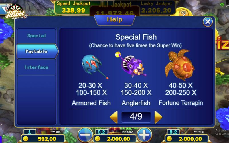 Jackpot Fishing – Shoot Fish, Beat Bosses and Win 888X Jackpots 10 pay-table-of-special-fish